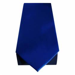 Coffret de cravate bleu roi en soie avec pochette et boutons de manchette + pince à cravate