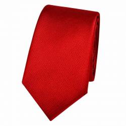 Cravate fine rouge en soie