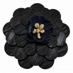 Broche fleur en bois pour veste de costume