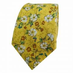 Cravate fleurie jaune clair