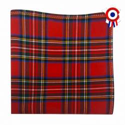 Pochette de costume écossaise en tartan rouge