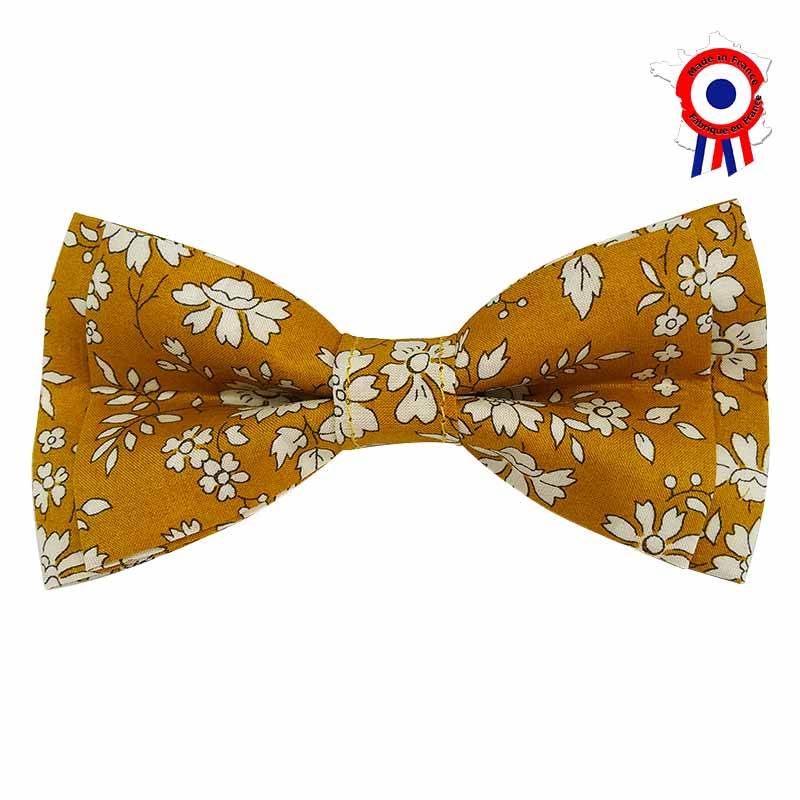 Nœud papillon enfant liberty jaune moutarde