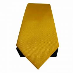 Coffret de cravate jaune moutarde en soie