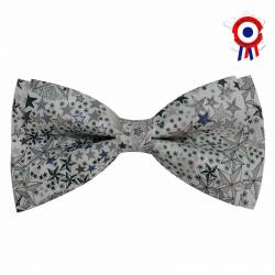 Nœud papillon liberty Adelajda gris à motif étoiles