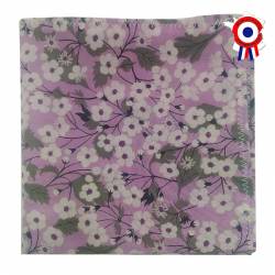 Pochette de costume en liberty violet clair