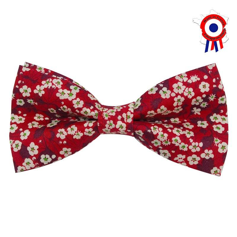 Nœud papillon pour enfant en liberty Mitsi Valeria rouge