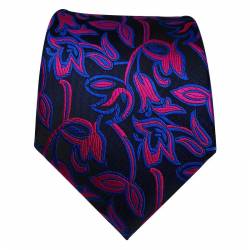 Cravate bleu marine et rose foncé