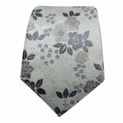 Cravate gris clair et anthracite en soie