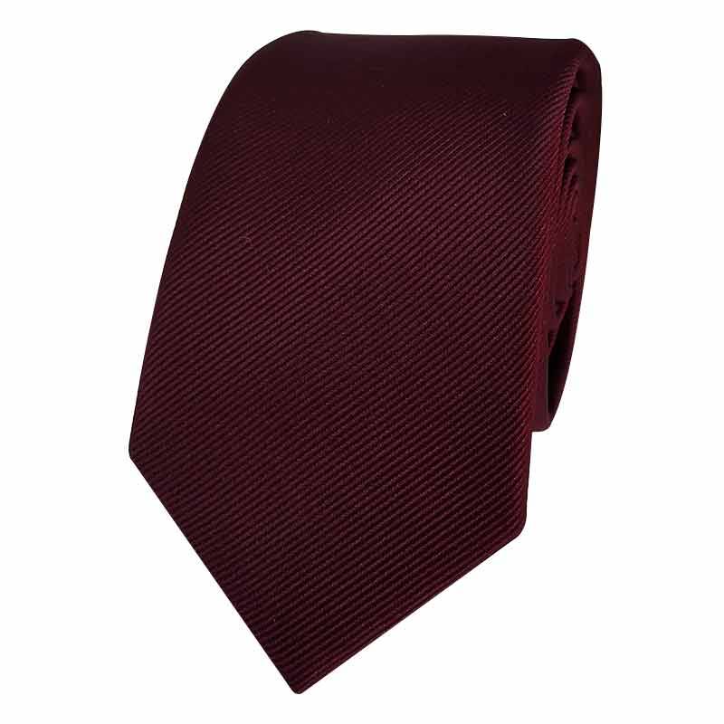 Cravate slim bordeaux très foncé, couleur lie de vin