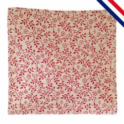 Pochette de costume beige fleurie rouge