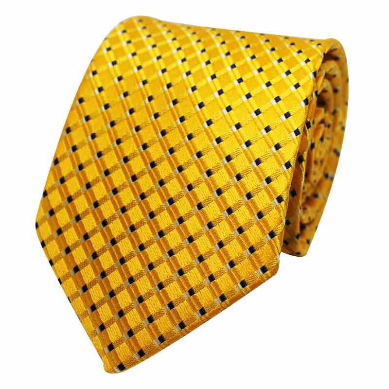 Cravate jaune et bleu en soie