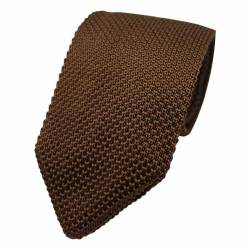 Cravate en maille de tricot marron à bout pointu - Cravate tricotée