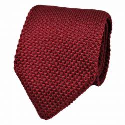 Cravate en tricot bordeaux à bout pointu - Cravate en maille ou tricotée
