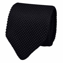 Cravate en tricot noire - Cravate en maille pour homme