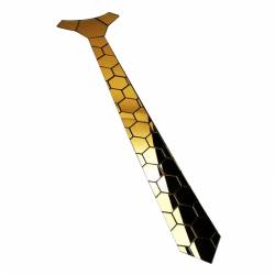 Cravate miroir articulée et réversible couleur or et argent