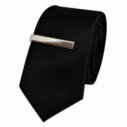 Cravate slim en soie noire
