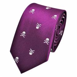 Cravate tête de mort violette